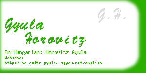 gyula horovitz business card